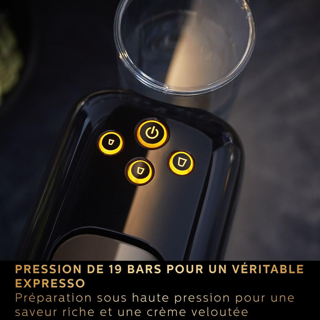 Torano - Machine à Café à Capsules L'OR Barista - Double Shot, Détection Capsules, 19 Bars, Noir/Levier Gris, LM8012/66
