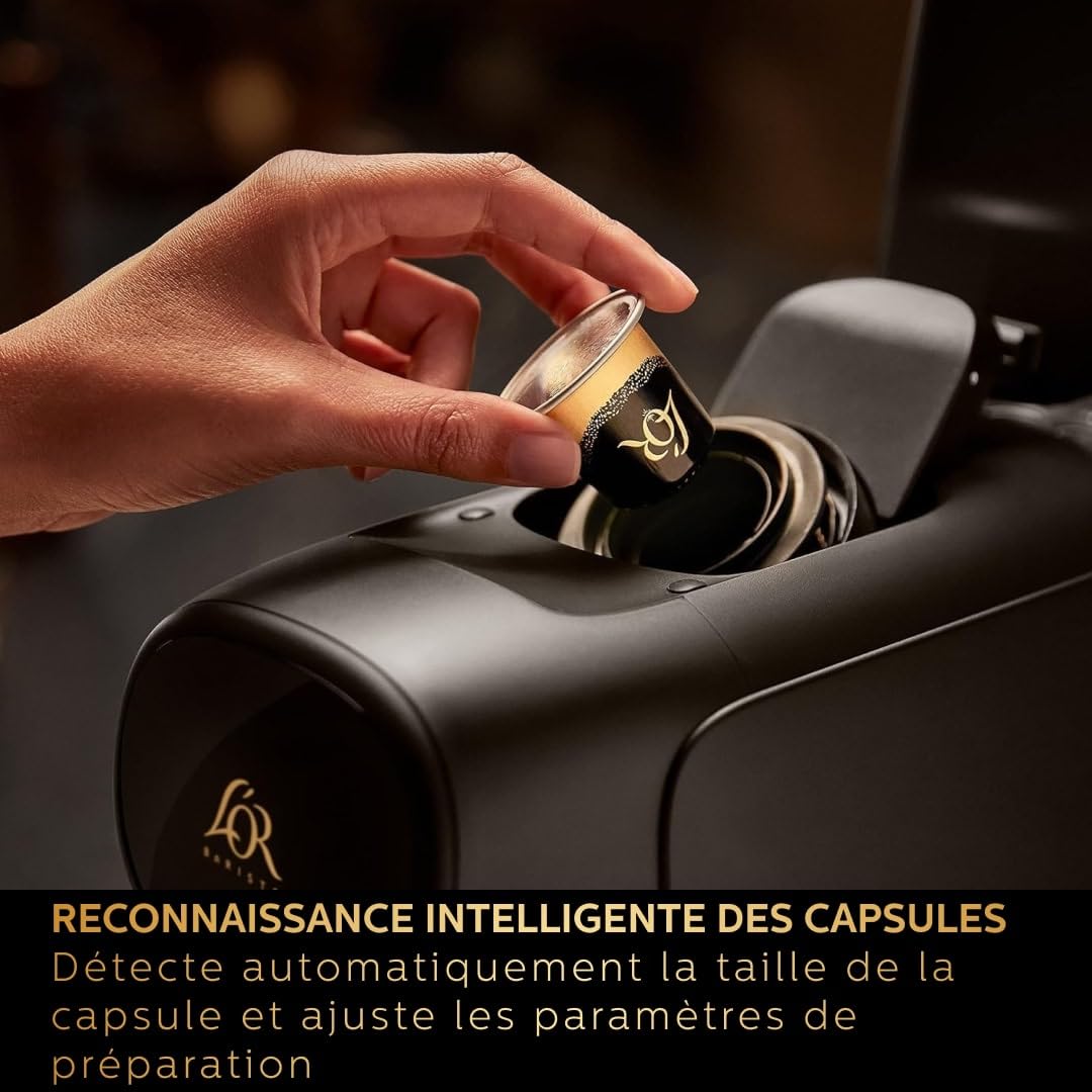 Torano - L'OR Barista Machine à Café à Capsules - Système Double Dose, 19 Bars, Piano Noir LM9012/66
